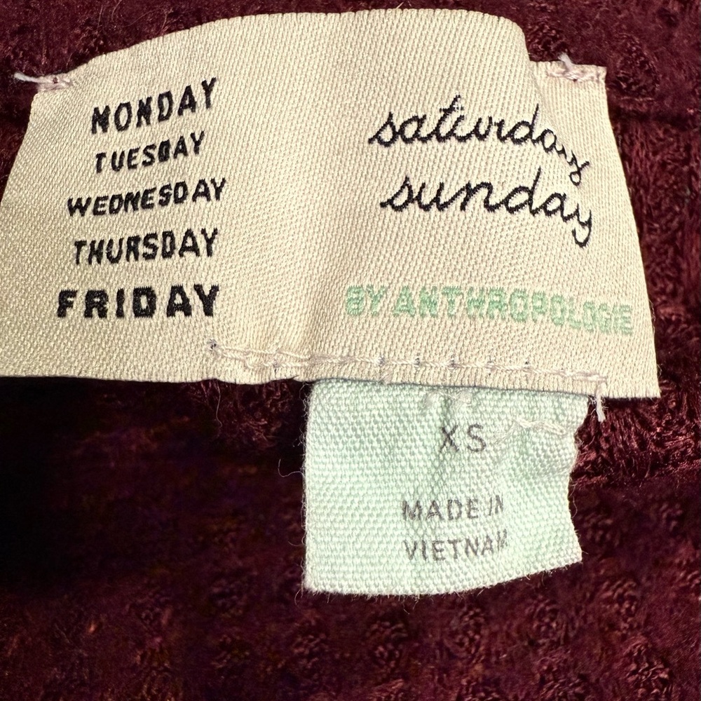 Saturday Sunday By Anthropologie Women’s Tulip Back Sweater XS Waffle Knit - Picture 5 of 11